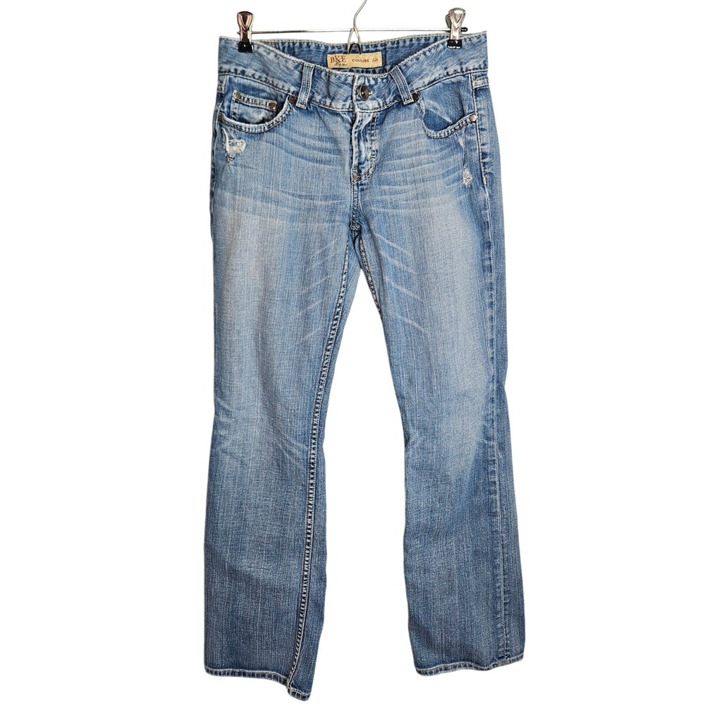 BKE Culture Boot Womens 29" x 31.5" Light‎ Wash Distressed Bootcut Jeans Stretch